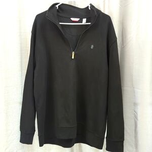 Men's Izod quarter zip black lightweight sweater size large